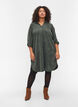 Velvet dress with 3/4-length sleeves and buttons, Deep Forest, Model image number 2
