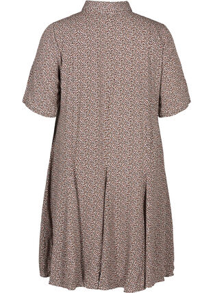 Short-sleeved viscose dress, Rose Dawn AOP, Packshot image number 1