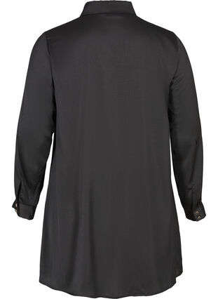 Tunic with buttons and feminine details, Black, Packshot image number 1