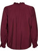 Shirt blouse with embroidered floral appliqu&eacute;s, Red, Packshot image number 1