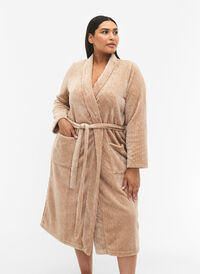 Dressing gown with pockets, Natural, Model