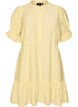 Short viscose dress with ruffle details, Yellow, Packshot image number 0