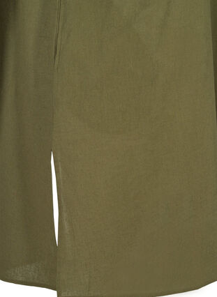 Short-sleeved dress in a cotton blend with linen, Ivy Green, Packshot image number 3