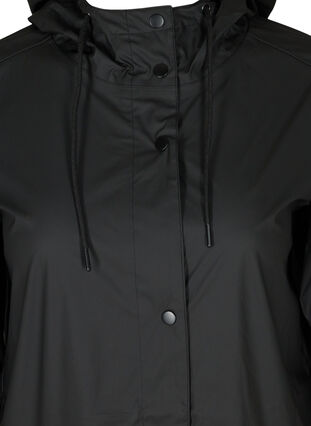 Hooded raincoat with taped seams, Black, Packshot image number 2