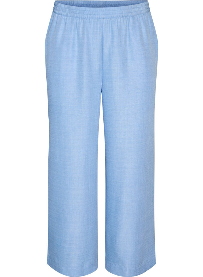 Loose trousers with elasticated waistband and pockets, Light Blue, Packshot image number 0