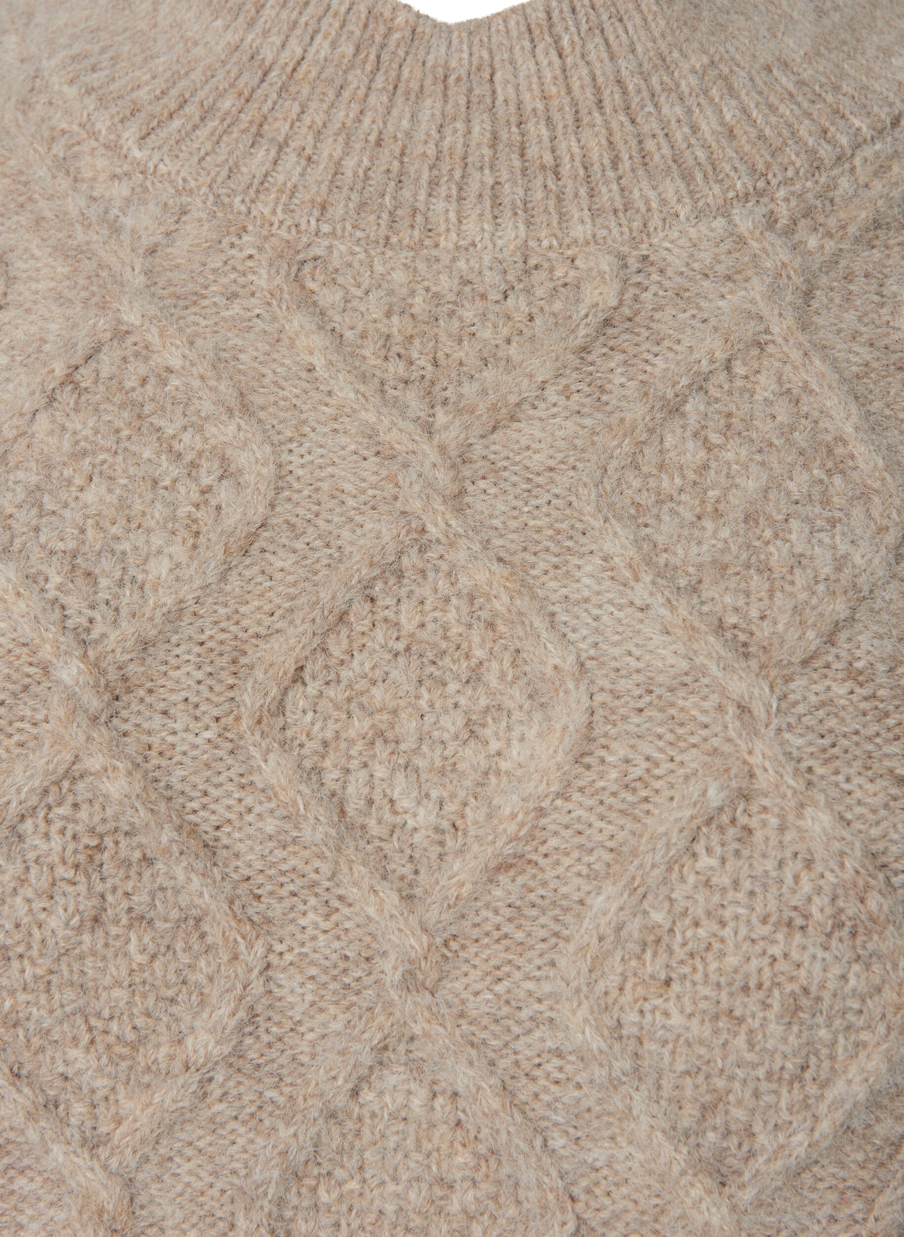 Zizzifashion Patterned knit sweater with turtleneck, Simply Taupe Mel., Packshot image number 2