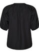 Shirt blouse with button fastening and tie-belt, Black, Packshot image number 1