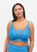 Bra with lace and soft padding, Blue, Model image number 0