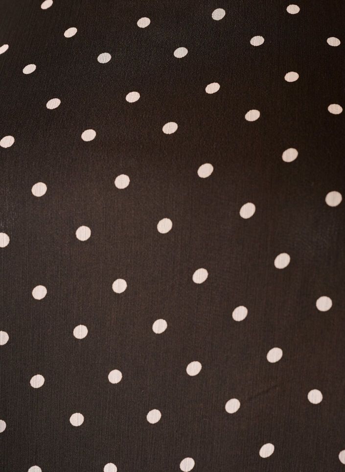 Dotted chiffon blouse with sheer sleeves, Brown, Packshot image number 2