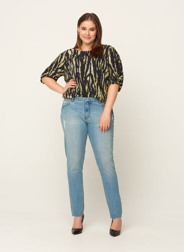 Extra slim fit Sanna jeans with wear, Light blue denim, Model image number 0