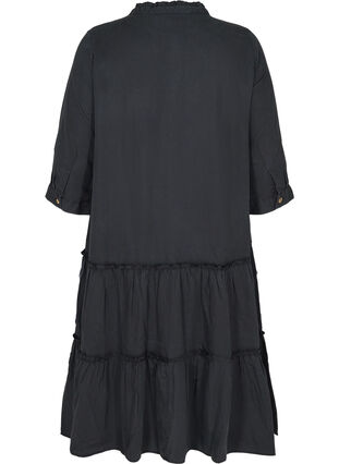 Lyocell dress with buttons, Black, Packshot image number 1