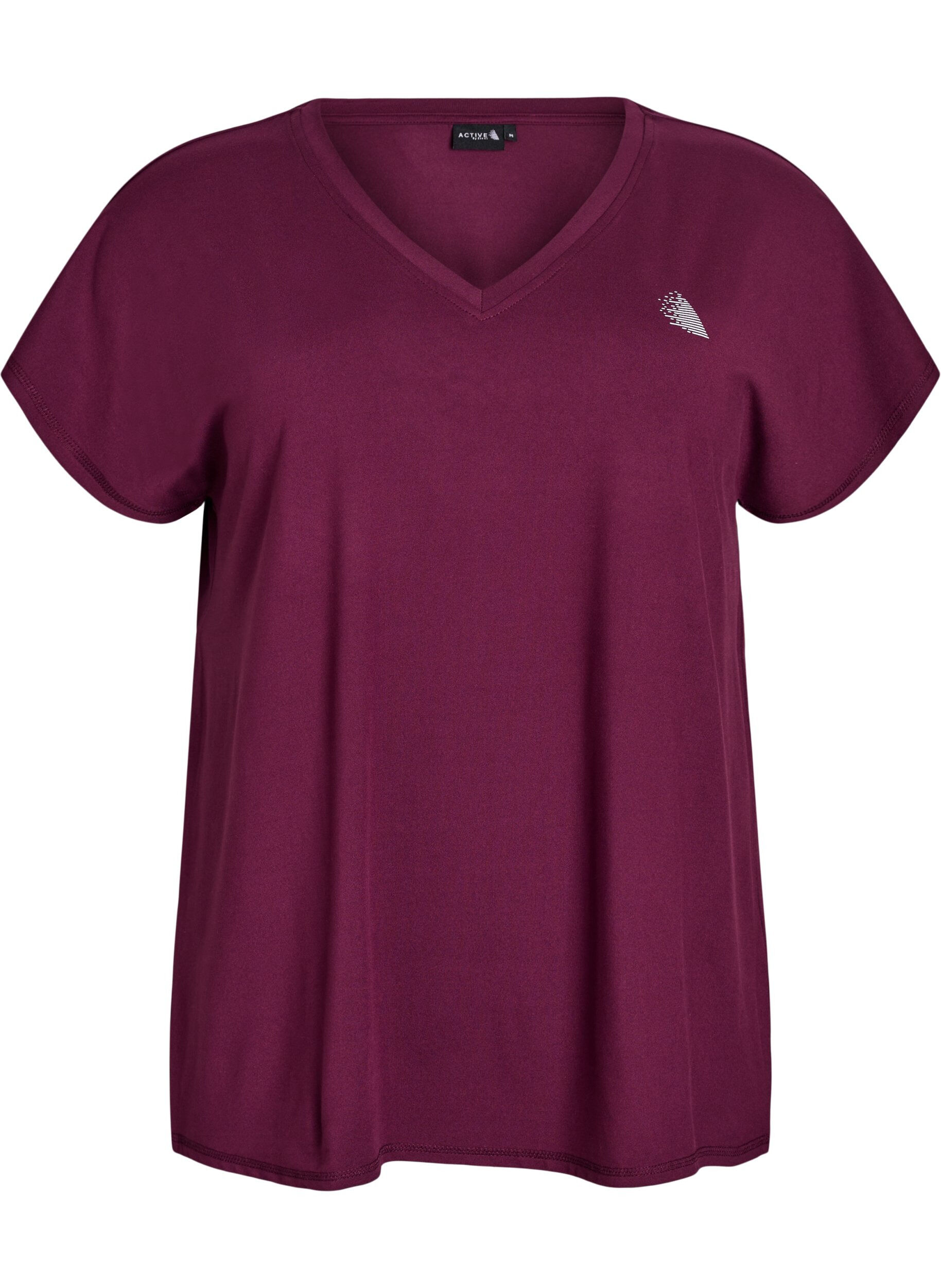 Zizzifashion Loose training t-shirt with v-neck, Red, Packshot image number 0