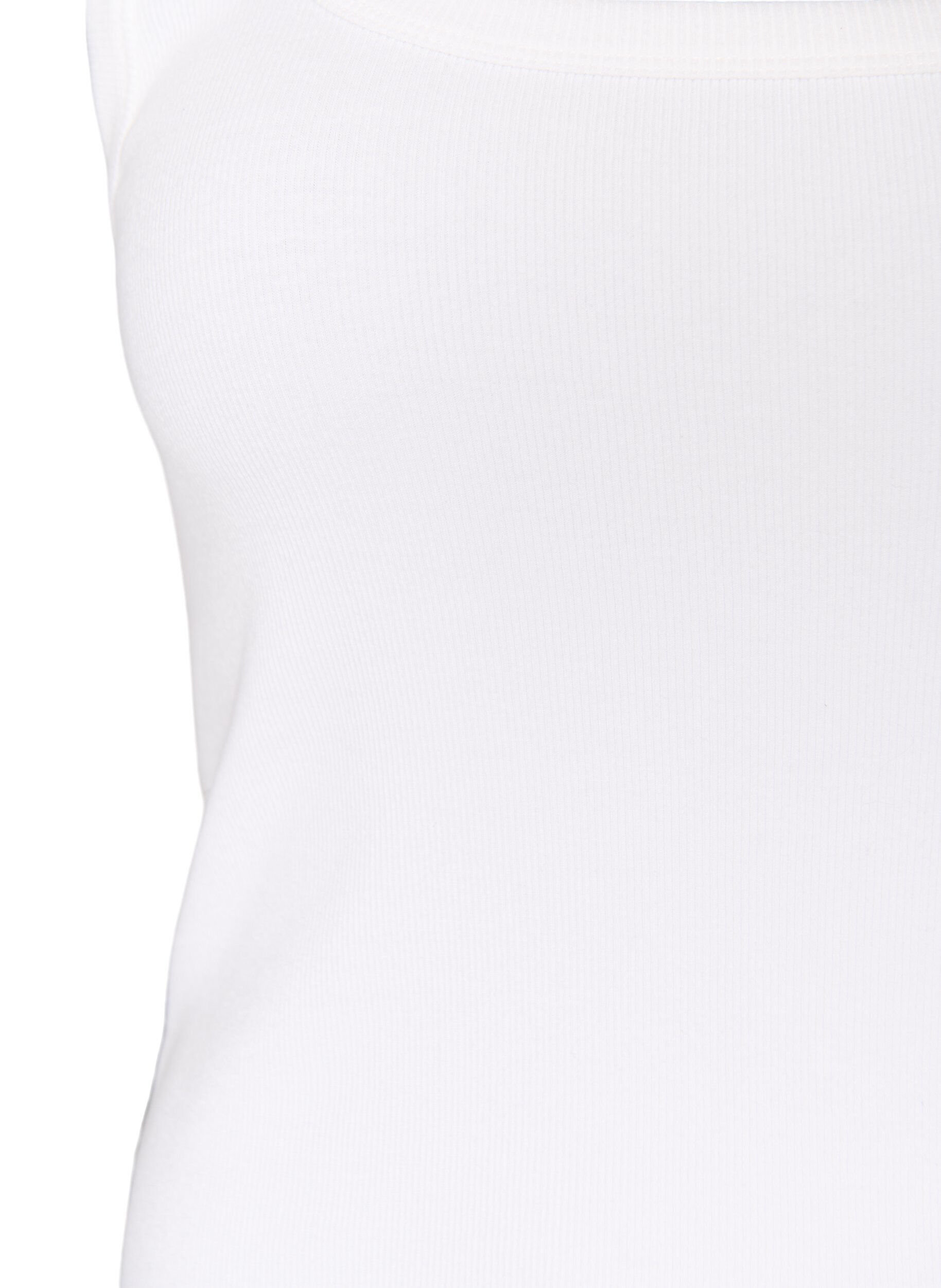Zizzifashion Rib top with square neckline, White, Packshot image number 2