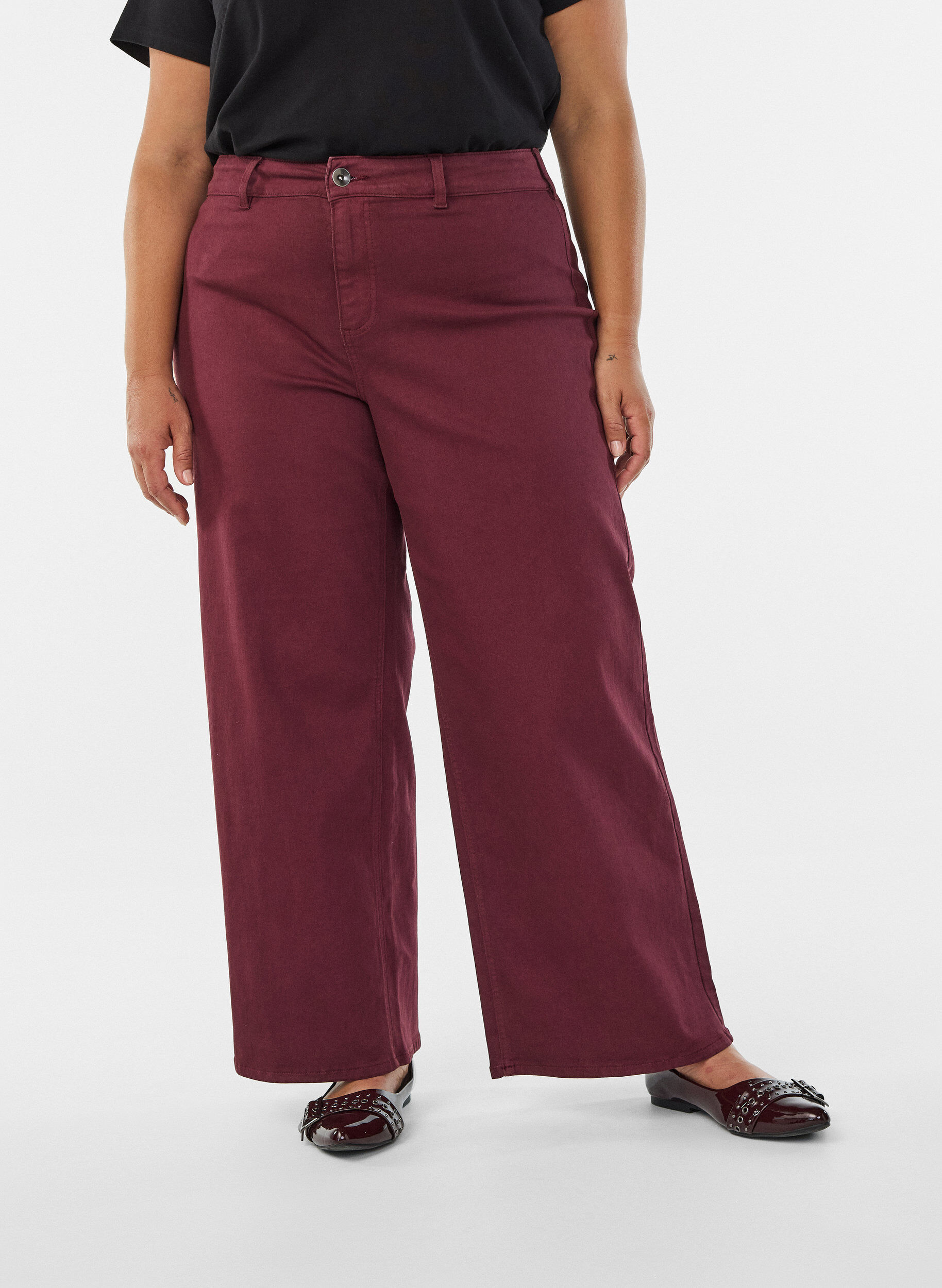 Zizzifashion FLASH - Wide-leg jeans, Fig, Model image number 2