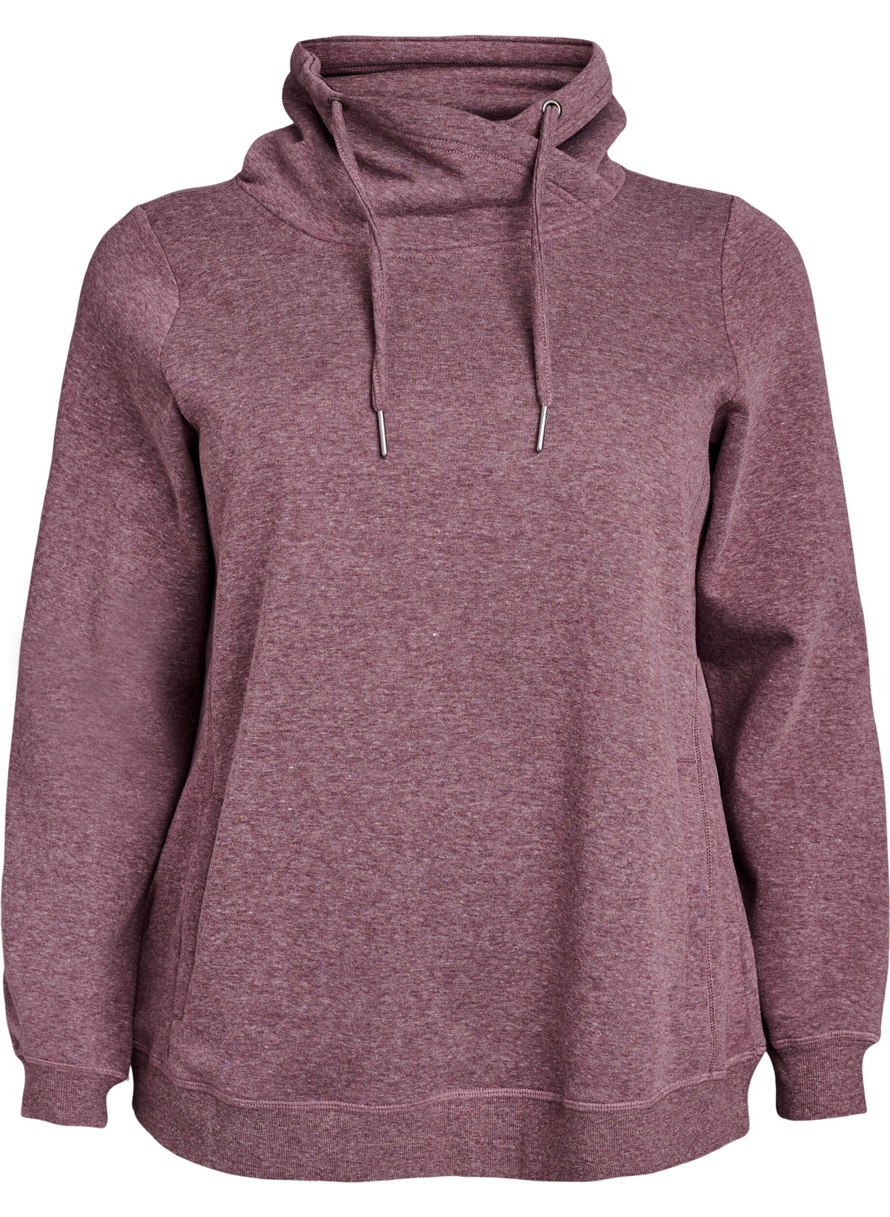 ZizzifashionSweatshirt with high collar and pockets, Red, Packshot image number 0