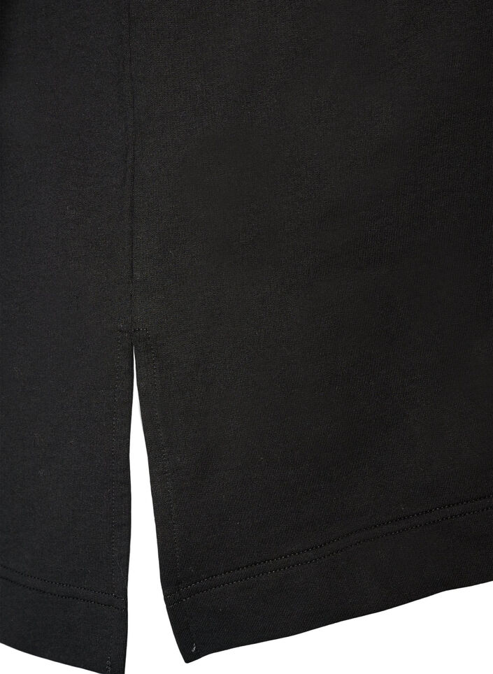 Active T-shirt with a loose fit and embroidered statement, Black, Packshot image number 3