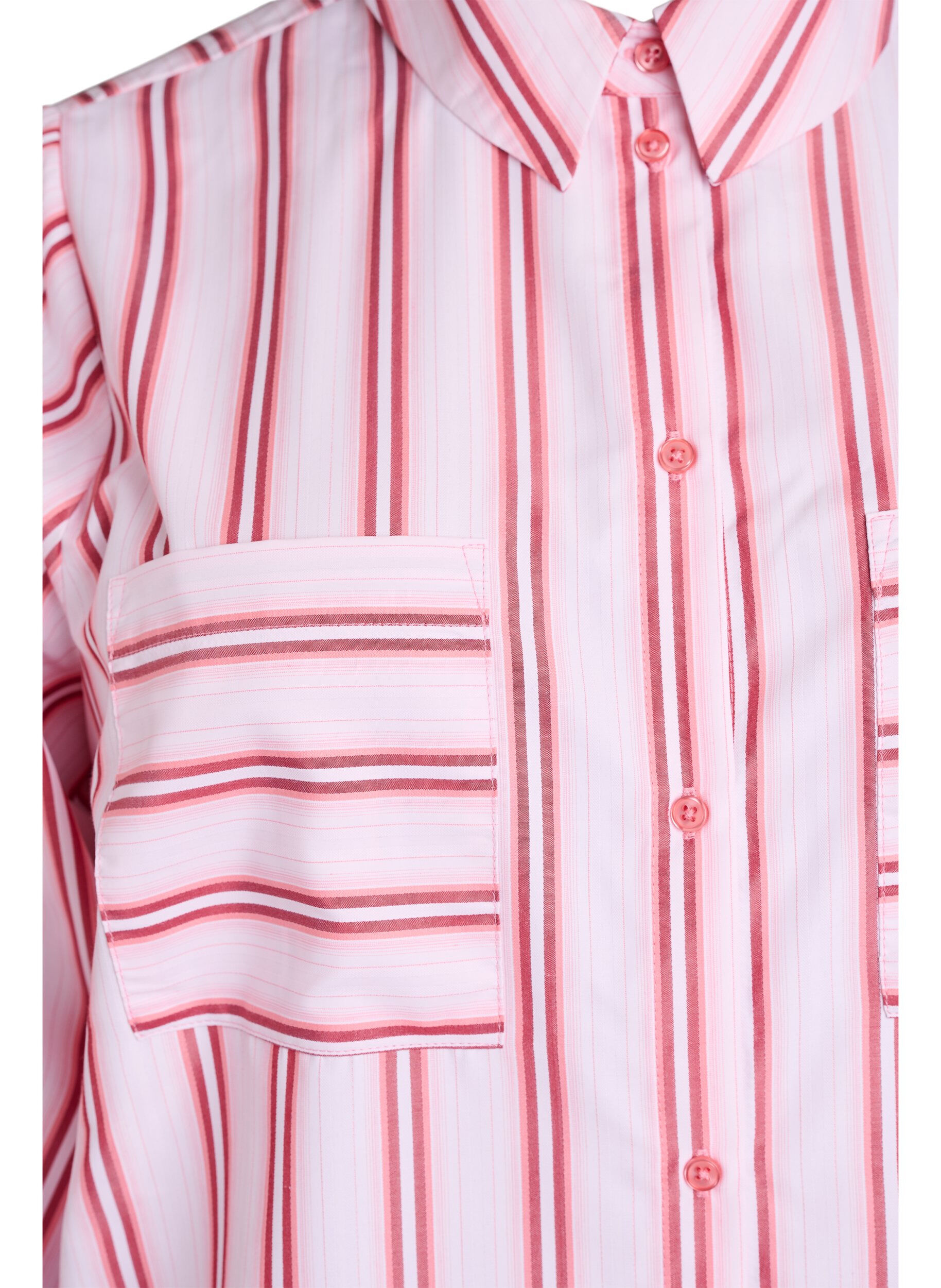 Zizzifashion Loose shirt with stripes and long sleeves, Pink, Packshot image number 2