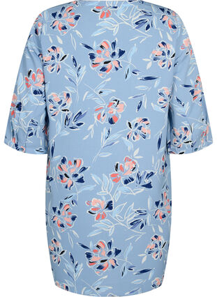 Floral tunic with 3/4 sleeves, Outline Flower, Packshot image number 1