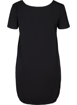 Short-sleeved dress in cotton, Black, Packshot image number 1