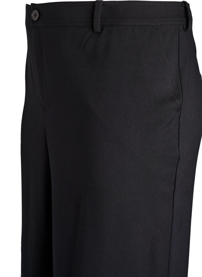 Suit trousers with high waist and straight fit, Black, Packshot image number 2