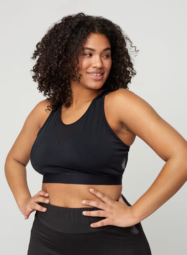 Sports top with mesh back, Black, Model image number 0