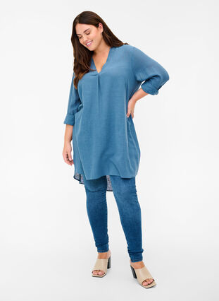 Cotton tunic with a v-neck, Bering Sea, Model image number 2
