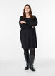 Short knit dress with centre seam and pockets, Black, Model image number 1