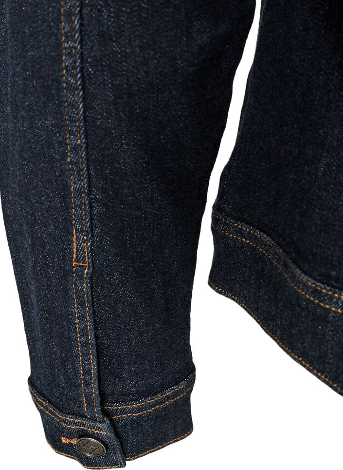 Classic denim jacket with contrast stitching, Blue, Packshot