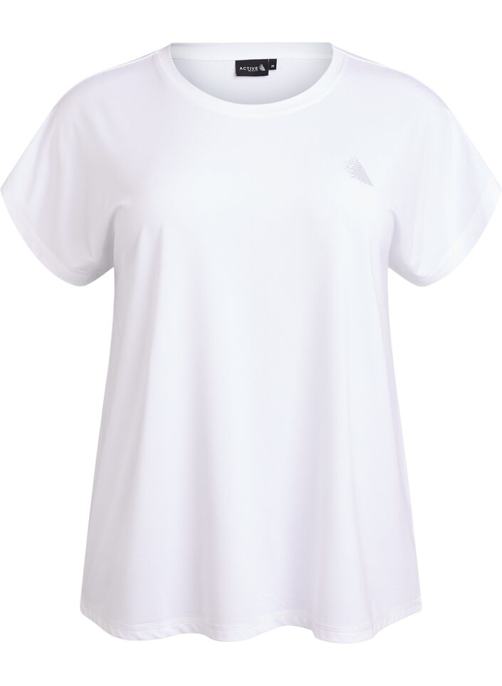 Solid-coloured training T-shirt, White, Packshot