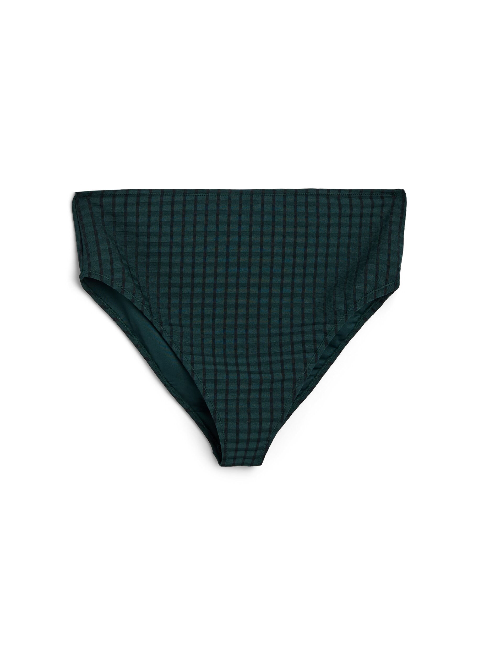 Checked bikini bottoms with a high waist and tai cut