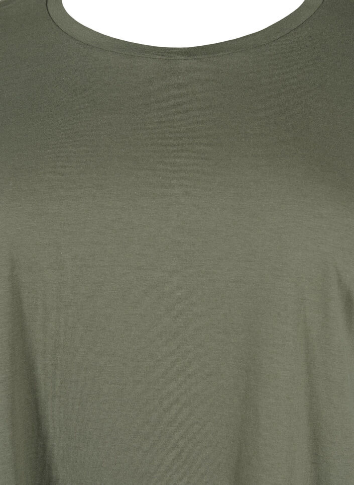 Short sleeved cotton blend t-shirt, Green, Packshot image number 2
