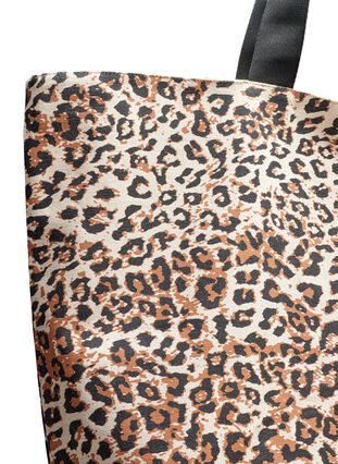Canvas beach bag with zip, Leopard Print, Packshot image number 2