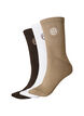 3-pack of sports socks with logo, Brown, Packshot image number 0