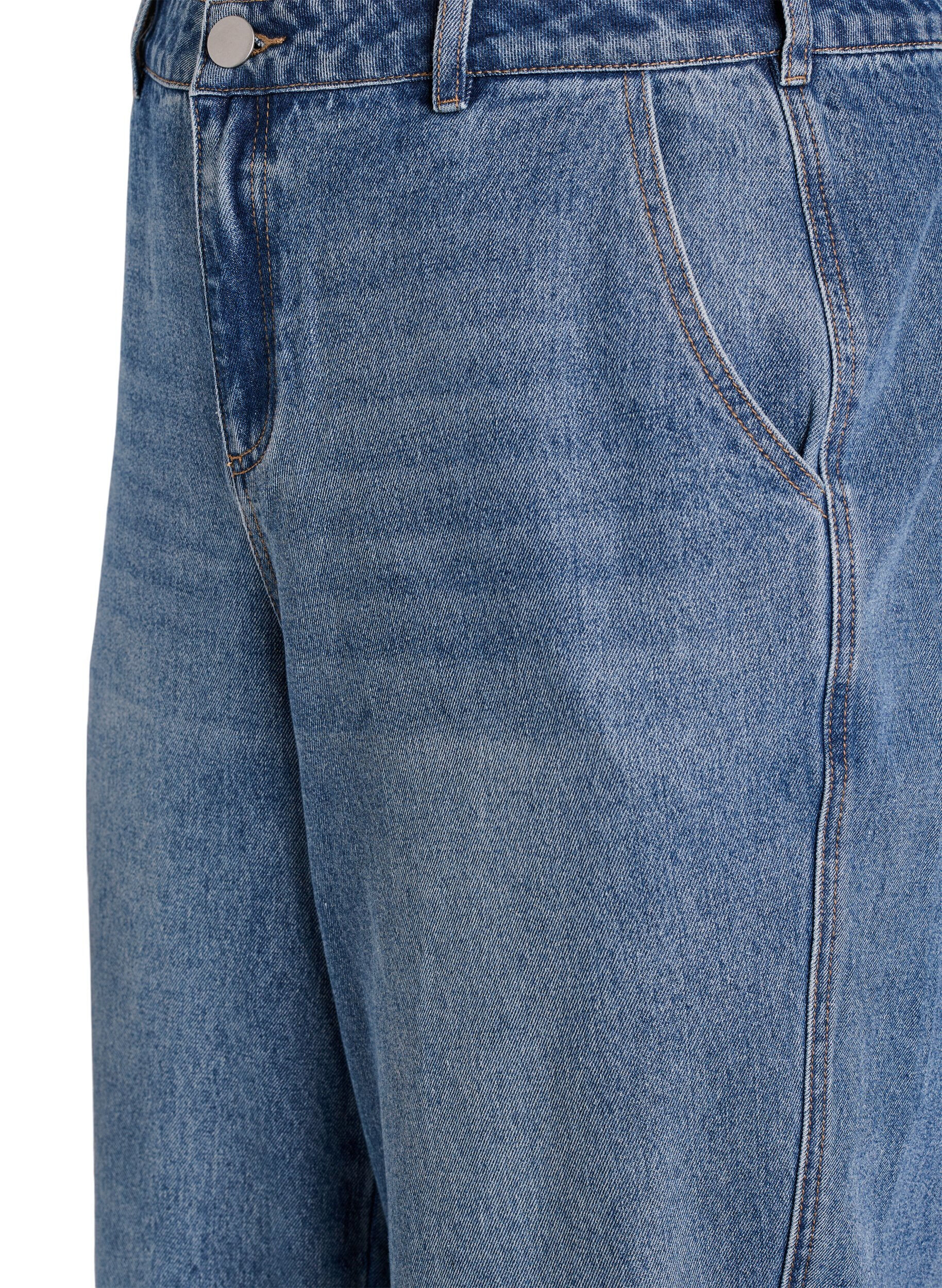 Zizzifashion High-waisted barrel jeans, Blue, Packshot image number 2