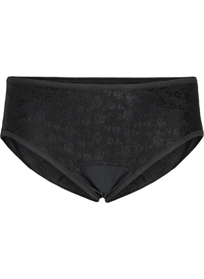 Period Pants with lace, Black/lace, Packshot image number 0