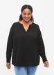 Long-sleeved blouse with lace detail (GRS), Black, Model image number 0