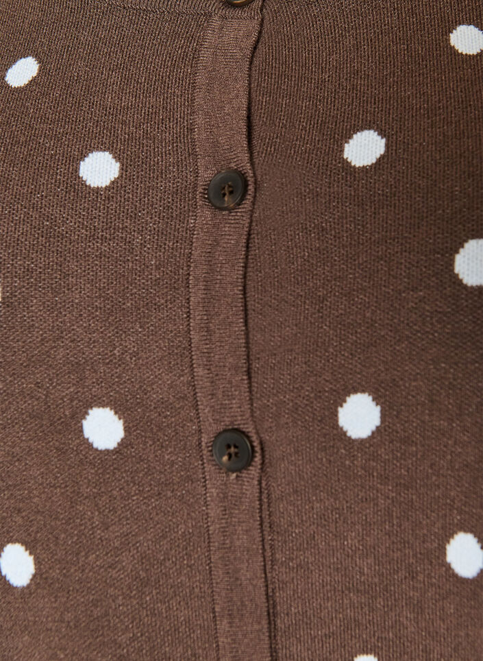 Cardigan with polka dots and button fastening, Brown, Packshot image number 2