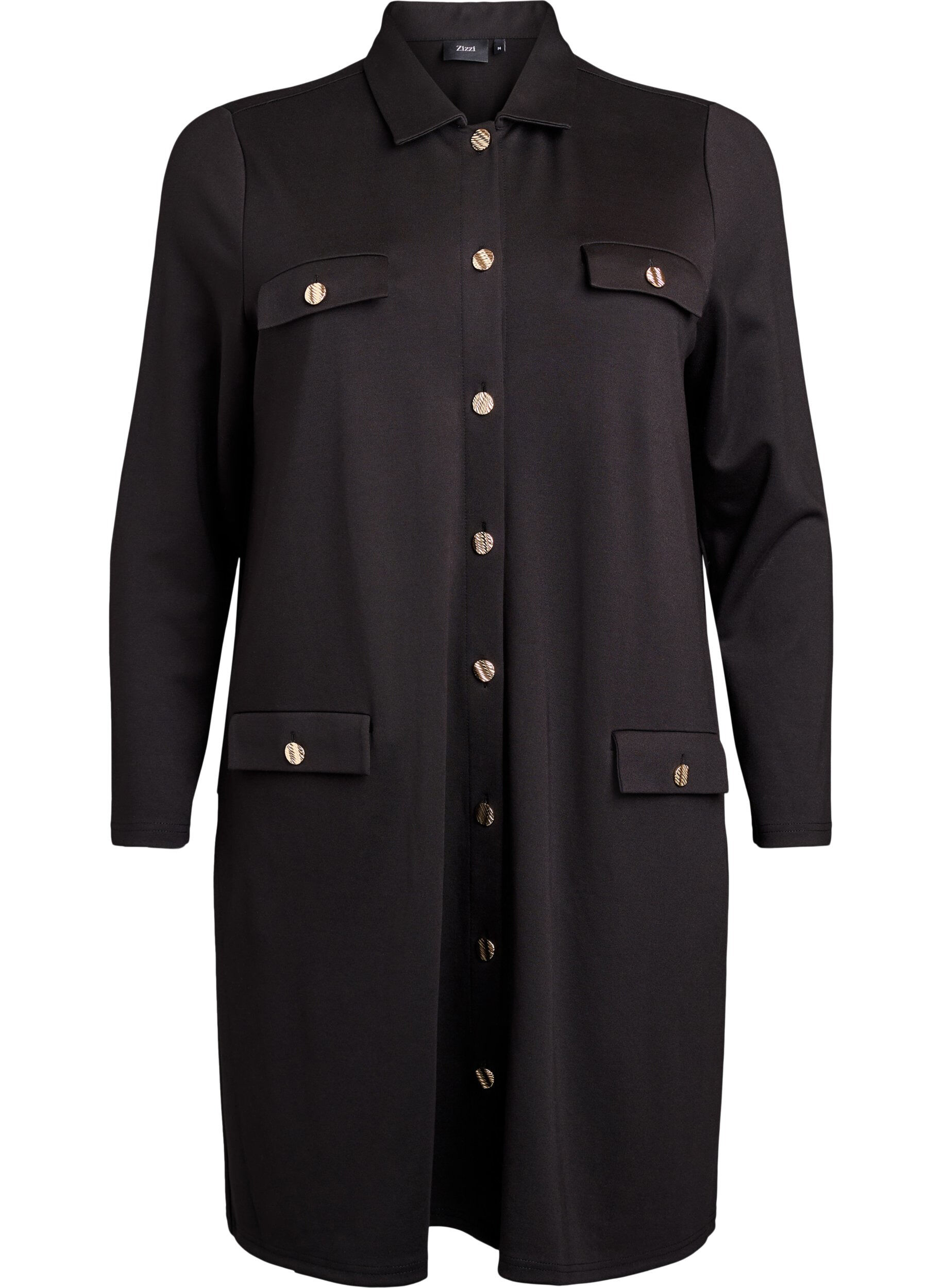 Shirt dress with decorative buttons