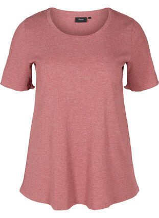 Short-sleeved t-shirt in ribbed fabric, Apple Butter, Packshot image number 0