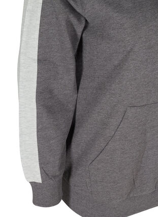 Sweatshirt with a hood and pocket, Dark Grey Melange, Packshot image number 3