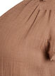 Sleeveless top in cotton muslin with ruffles, Brown, Packshot image number 3