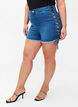 Denim shorts with lace-up details, Blue Denim, Model image number 2