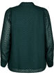 Shirt with texture and a ruffled collar, Green, Packshot image number 1