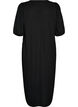 Midi dress with V-neck and texture, Black, Packshot image number 1