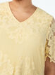 Midi lace dress with scalloped edges, Yellow, Model image number 2