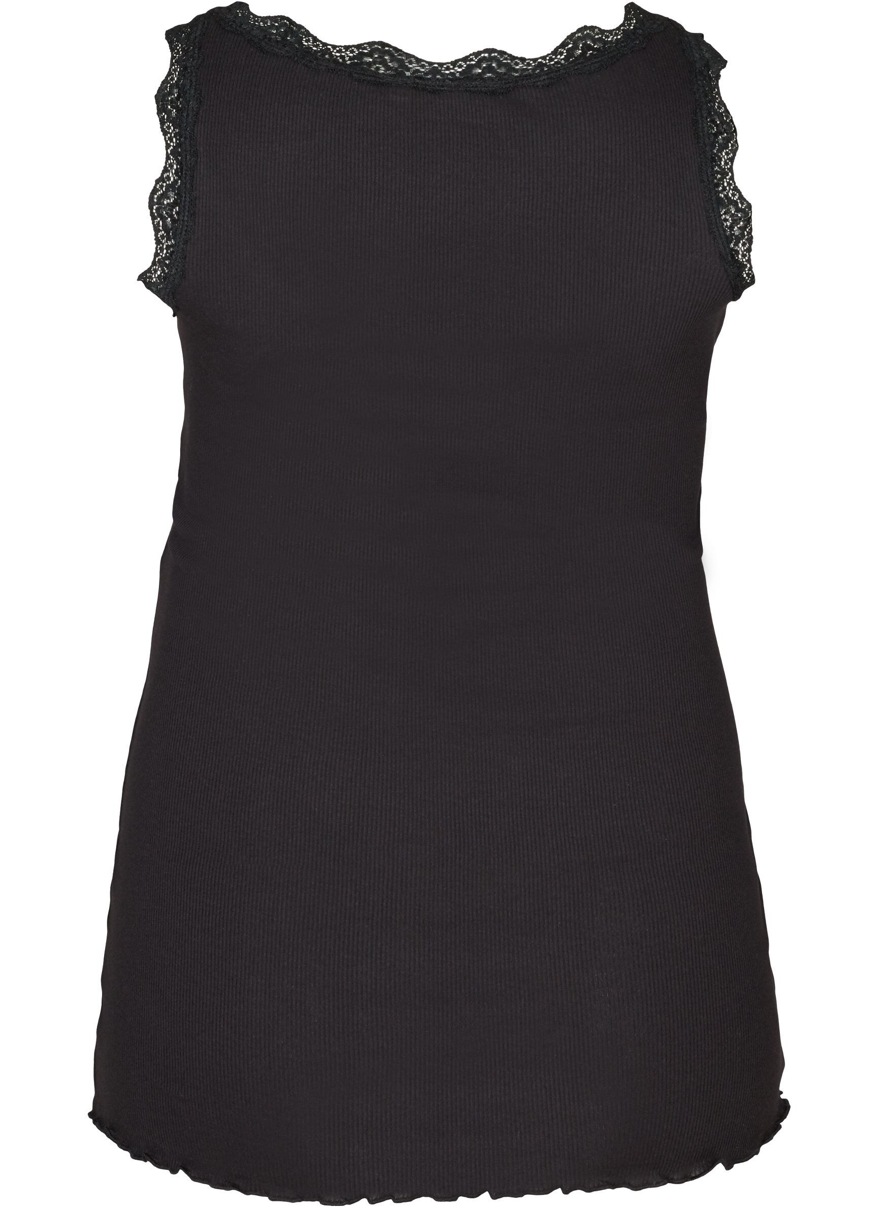ZizzifashionTop with lace trim, Black, Packshot image number 1