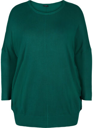 Knitted tunic in viscose blend, Evergreen, Packshot image number 0