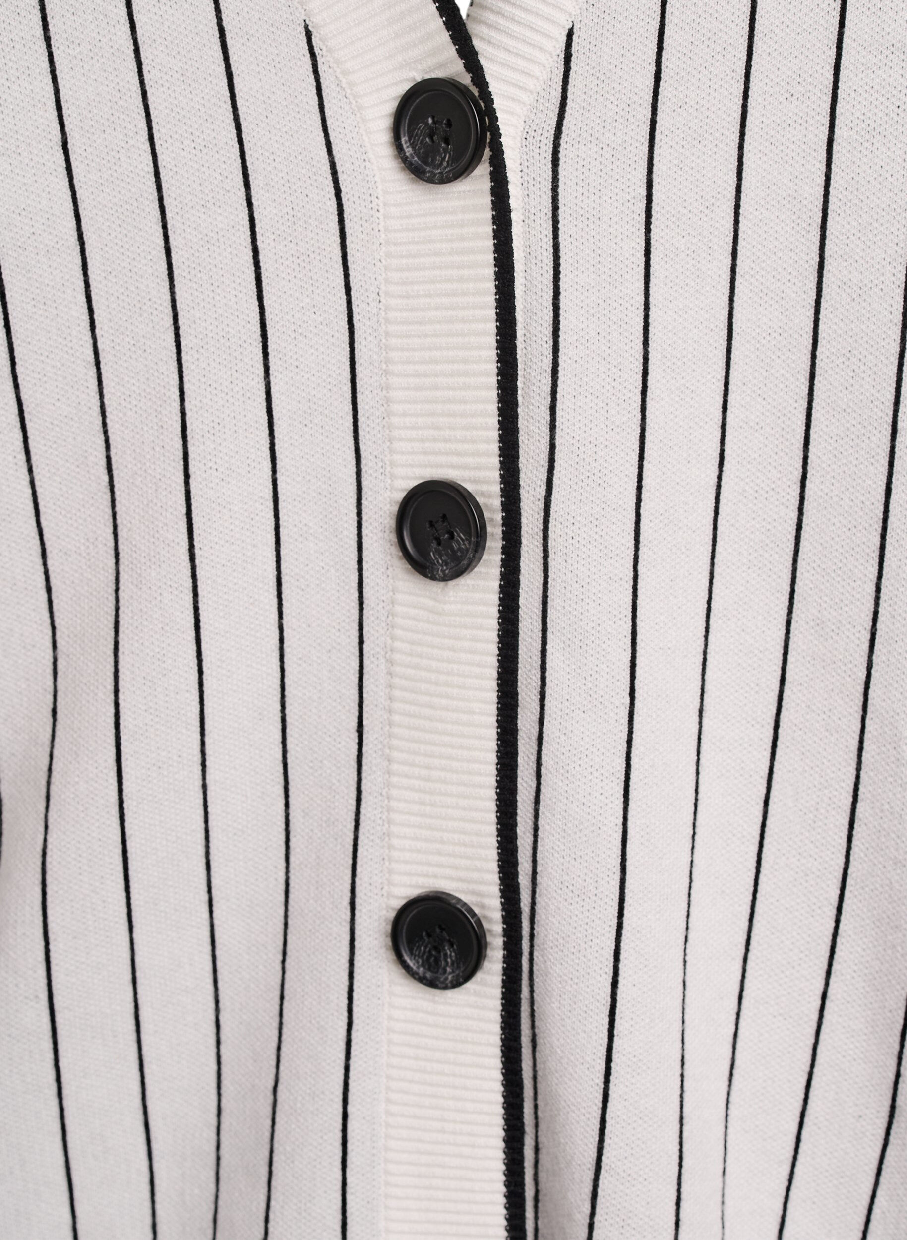 Zizzifashion Knitted cardigan with stripes and a back motif, White, Packshot image number 2