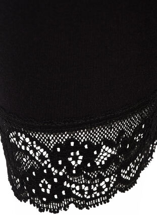 3/4 leggings with a lace trim, Black, Packshot image number 2