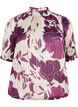 Short-sleeved smock blouse with print, D.Purple Graphic AOP, Packshot image number 0